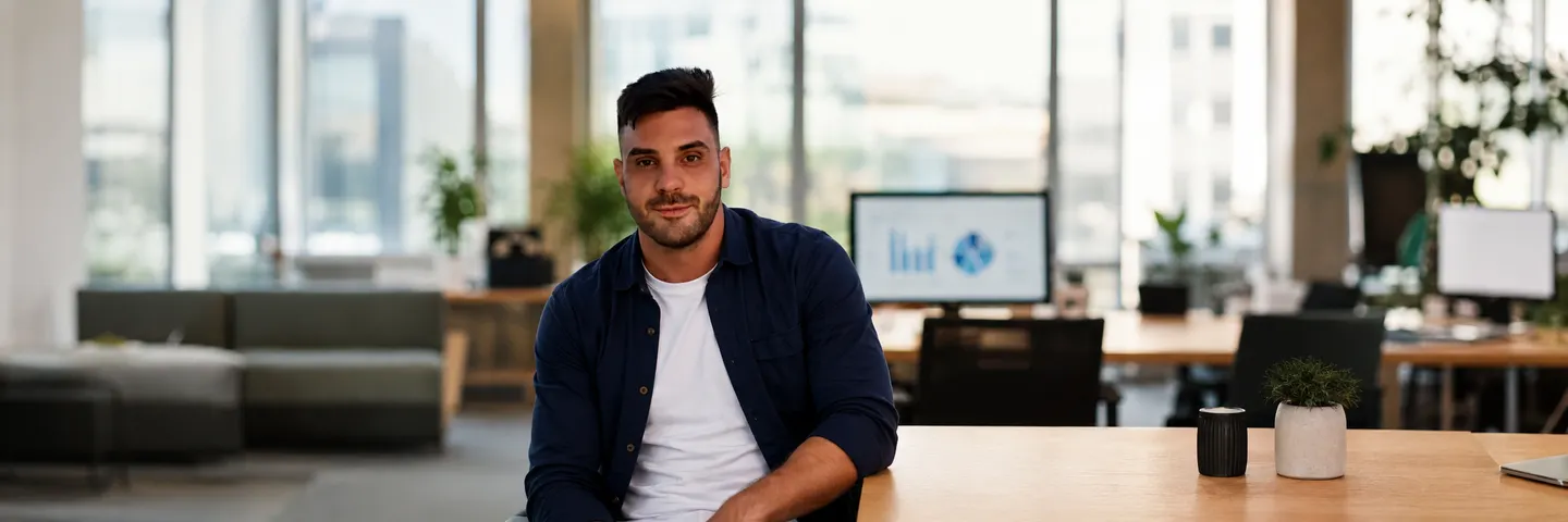 Óscar Díaz, fundador de SEO Local Cuenca, en la oficina